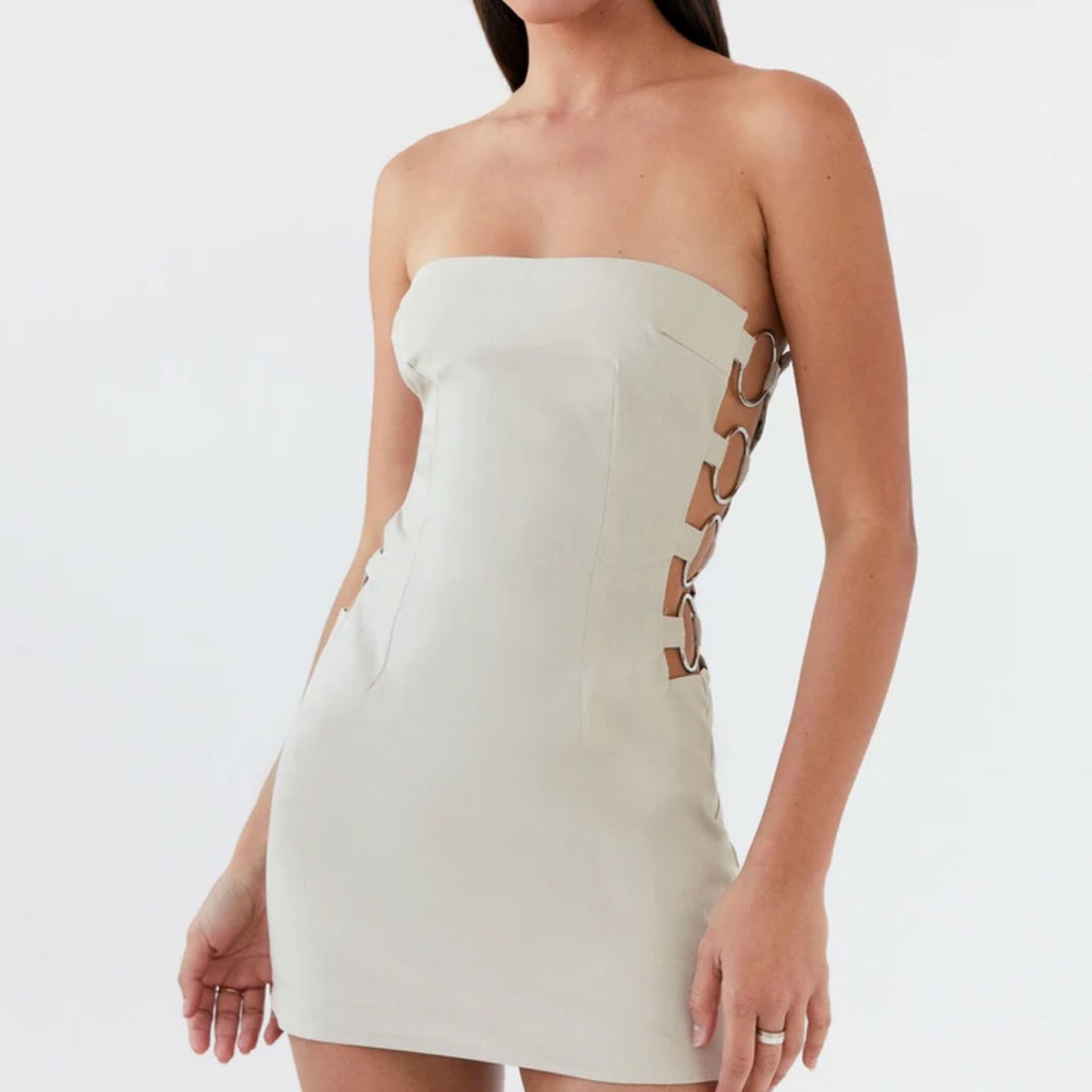 Strapless Mini Dress - Sand